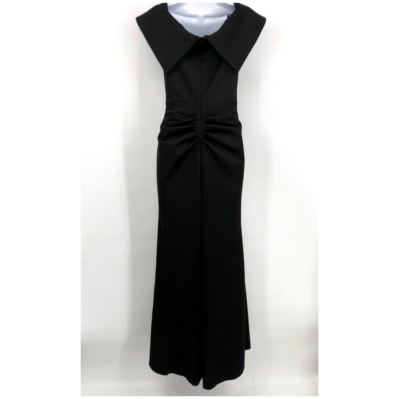 XSCAPE Women's Scuba Off The Shoulder Gown Size 4 Black Ruffle Crepe NWT