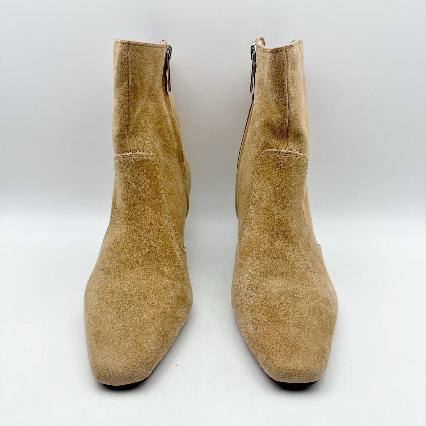 Franco Sarto Womens Alexandria Heeled Ankle Bootie US 6.5 M Brown Suede NWOB