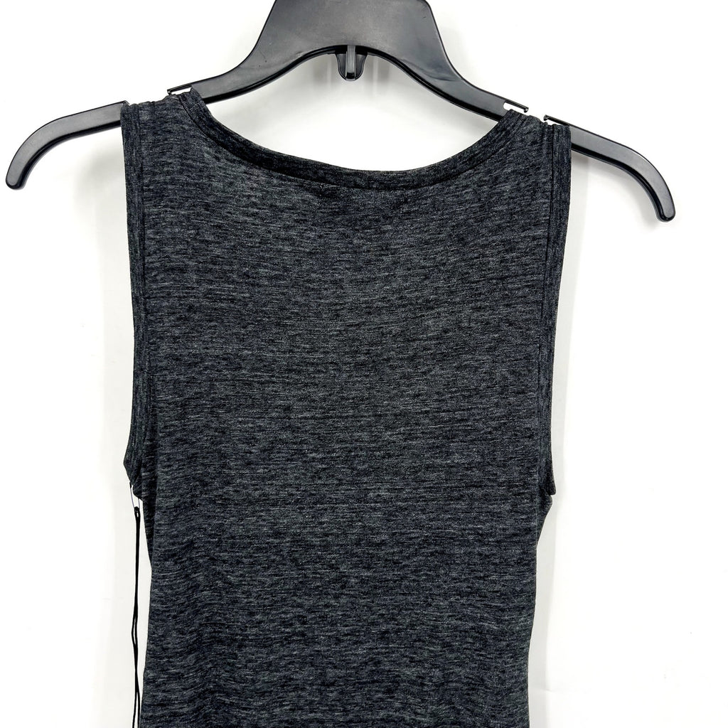 TREASURE & BOND Ruched Sleeveless Jersey Tank Dress XS Charcoal Gray NWT