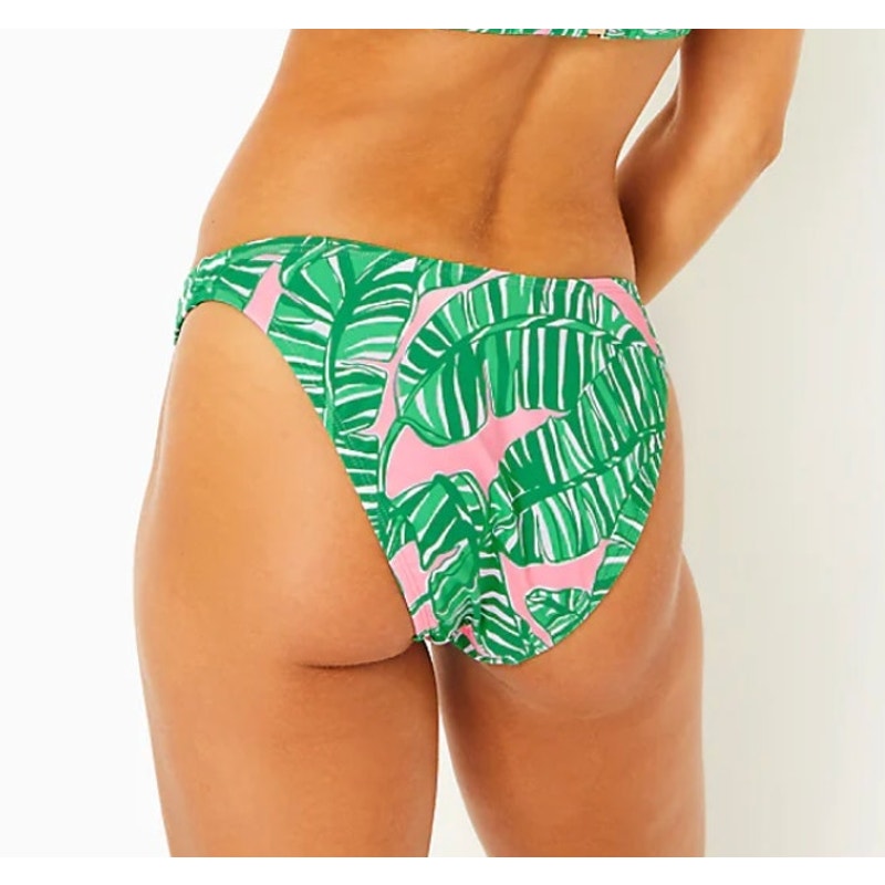 LILLY PULITZER Pico High Cut Bikini Bottom Size 0 Pink Green Lets Go Bananas NWT