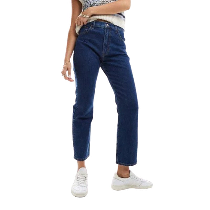 ABERCROMBIE & FITCH Women Ultra High Ankle Straight Jeans Size 36 US 22 Blue NWT