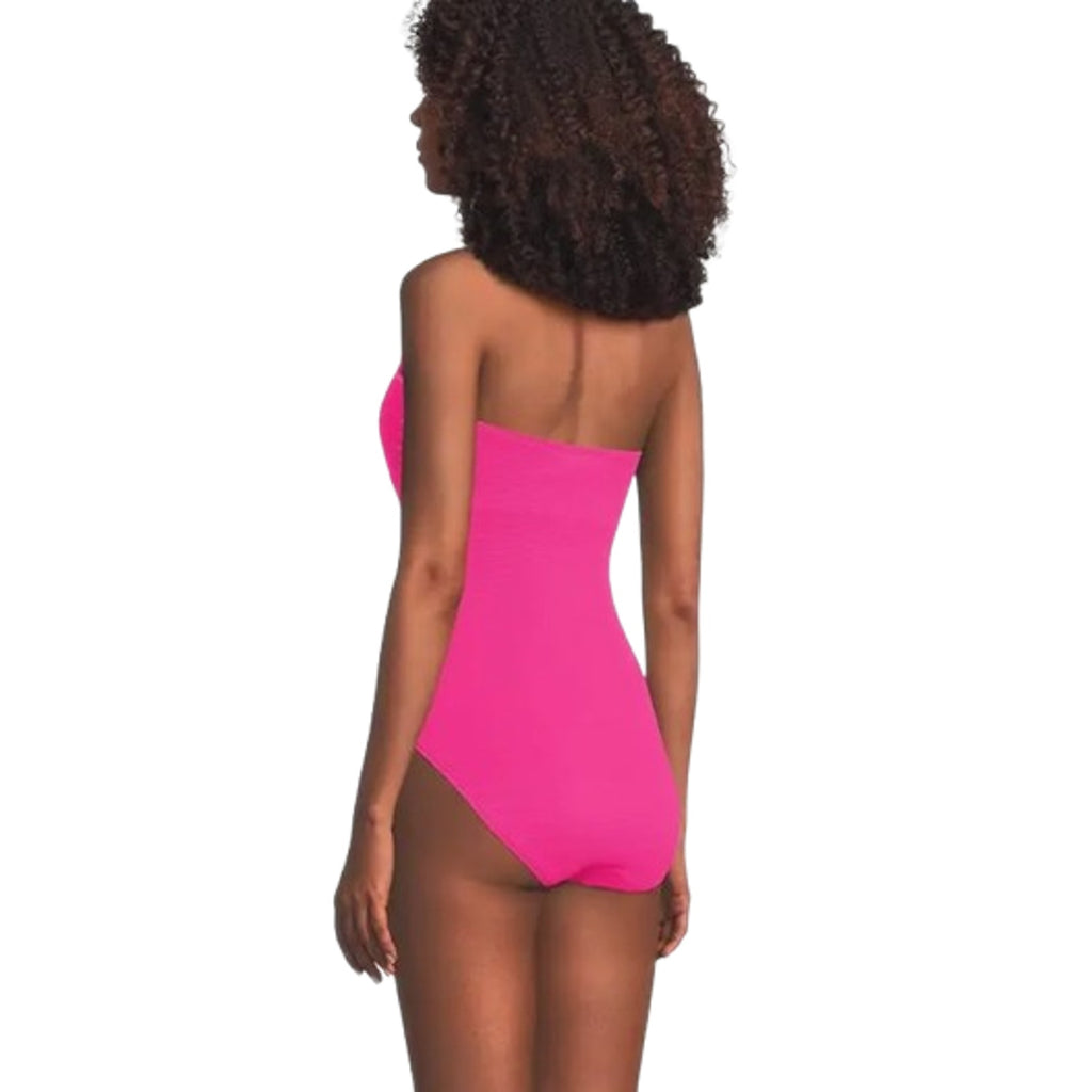 TOMMY BAHAMA Island Cays One-Piece Swimsuit Size 8 Pink Maui V-Front Bandeau NWT