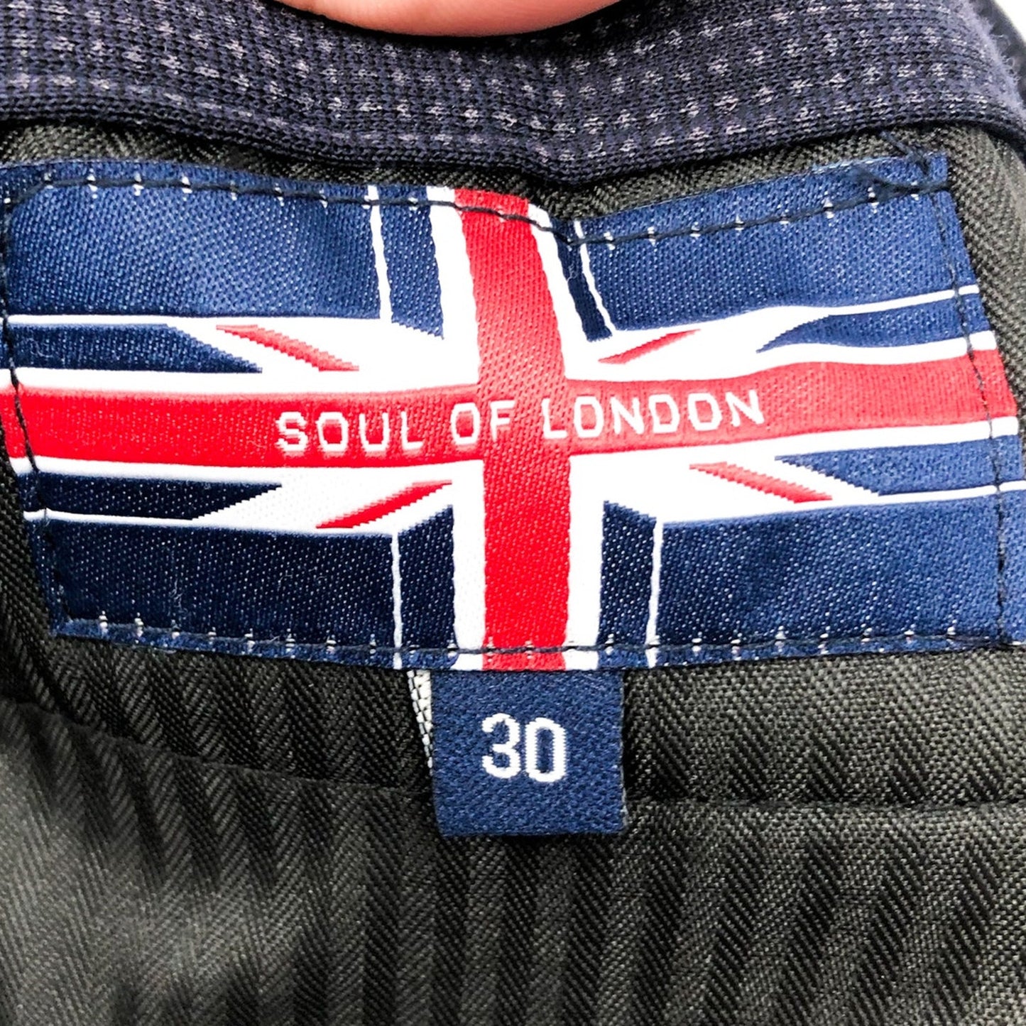 SOUL OF LONDON Mens Suit Dress Pants 30x34 Navy Blue Slim Fit Flat Front NWOT