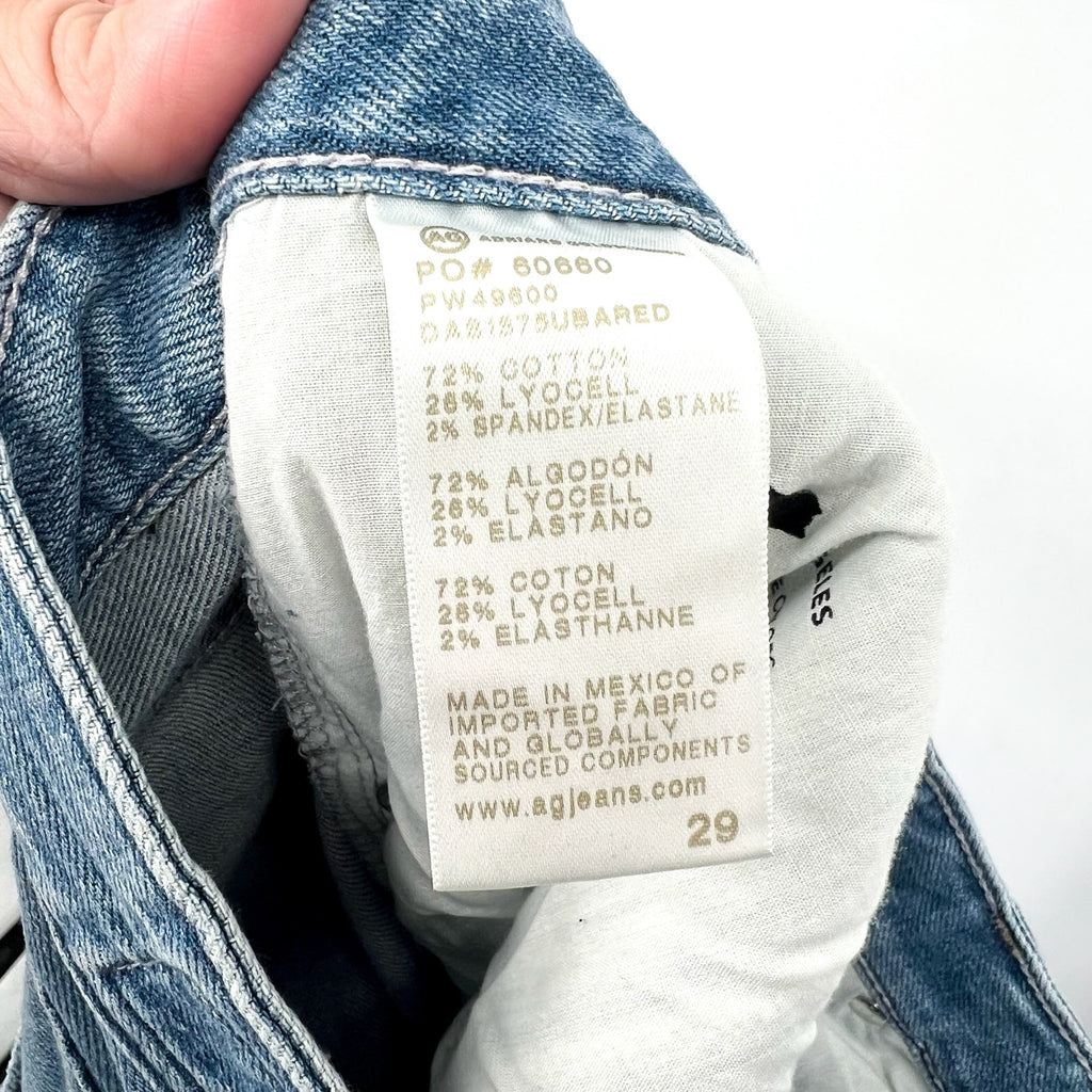 AG ADRIANO GOLDSCHMIED Ex Boyfriend Slouchy Slim Jeans 29x27 US 8 Aries Blue NWT