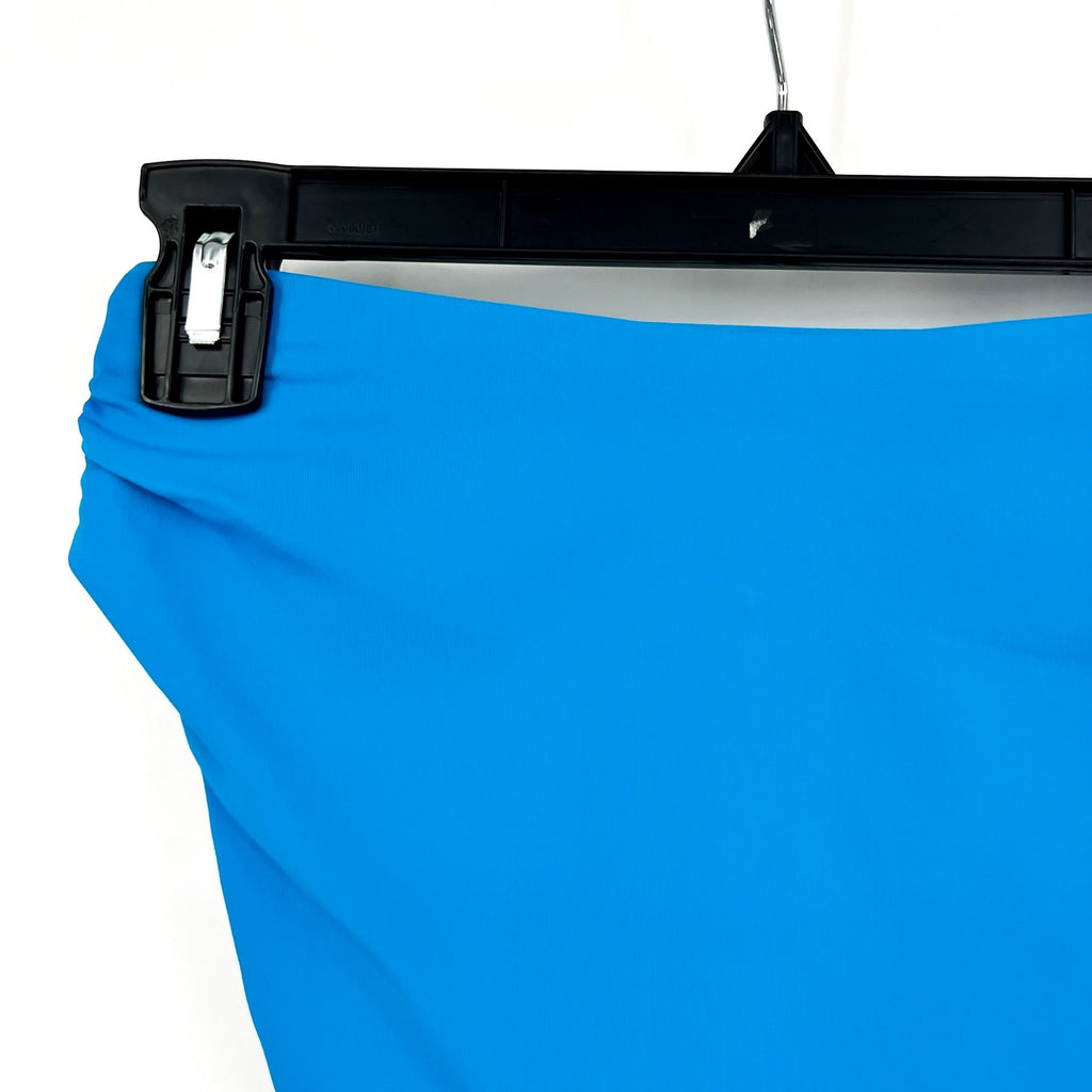 ROBIN PICCONE Aubrey Bikini Bottoms XS Cyan Blue High Waist Ruched NWT