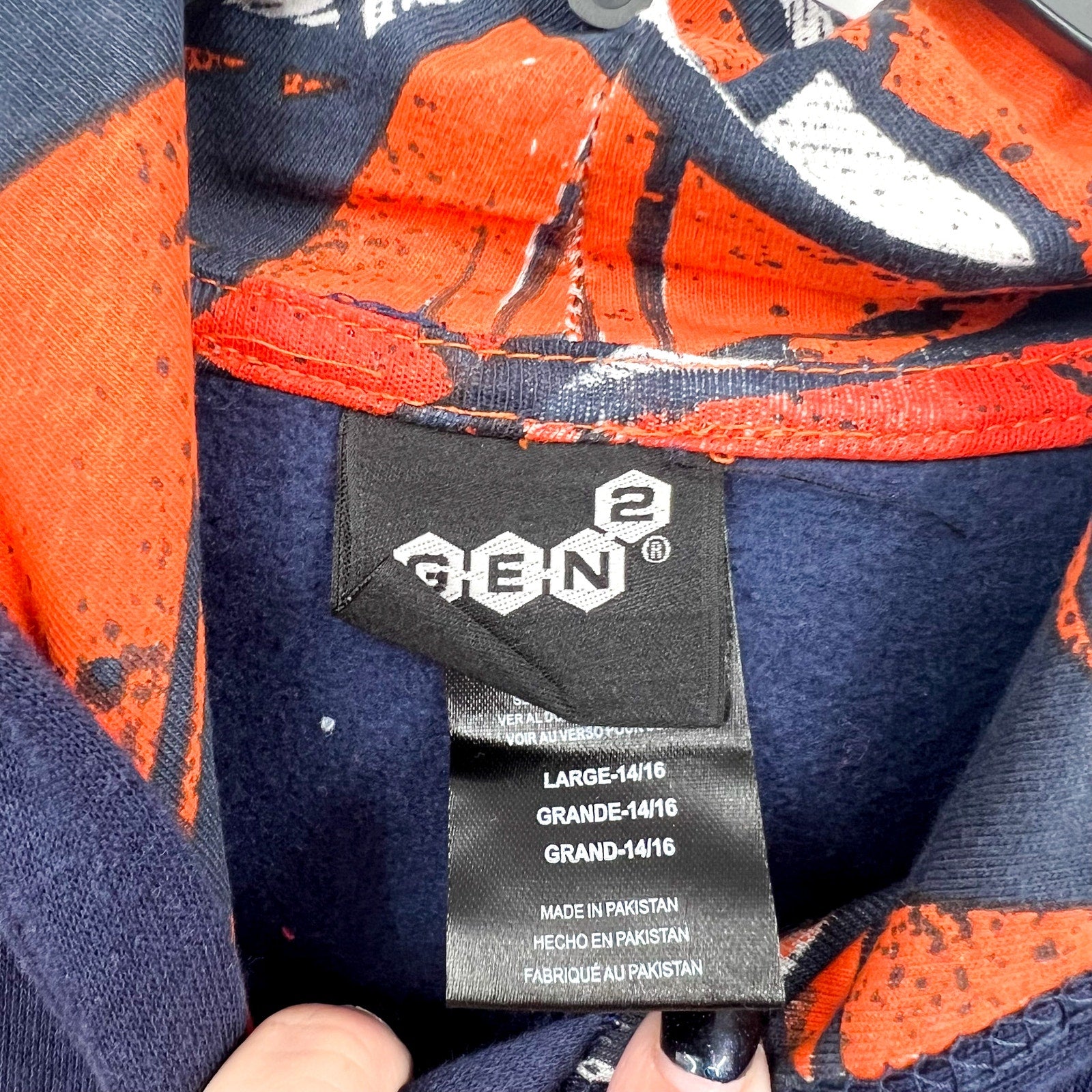 GEN 2 Kids UTSA Roadrunners Red Zone Hoodie Sweatshirt Large Navy Blue NWT