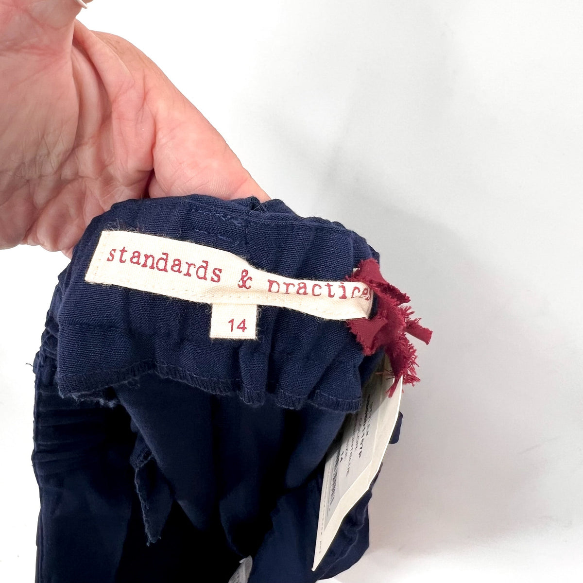 STANDARDS & PRACTICE Francine Cropped Carrot Pants Size 14 Midnight Blue NWT