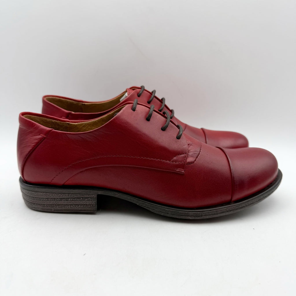 Miz Mooz Womens Letty Oxford Shoes US 8 M EU 38 Red Leather NIB