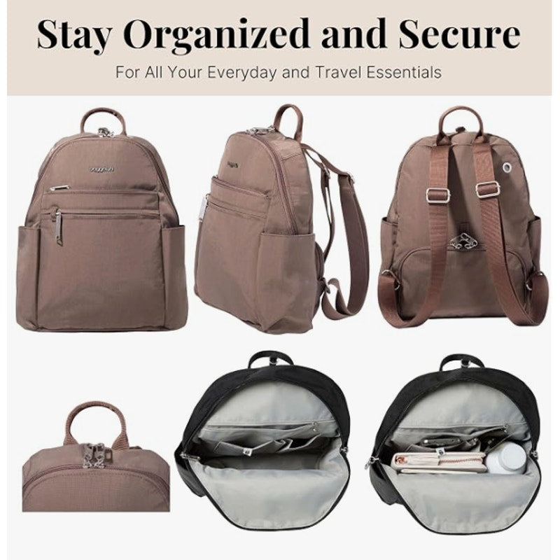 BAGGALLINI Securtex Anti-Theft Vacation Backpack Beige Portobello NWOT
