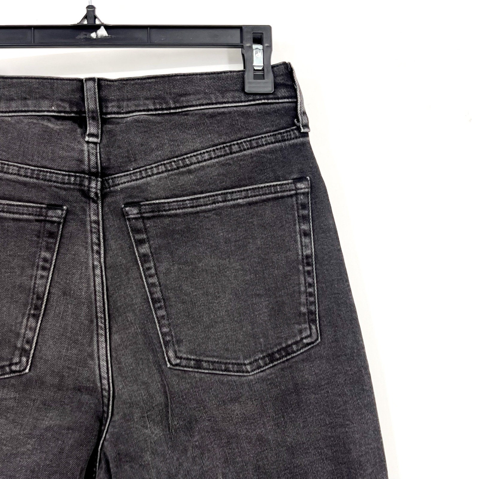 EVERLANE Women's The Cheeky Straight Jeans 27R US 4 Washed Black Stretch NWT