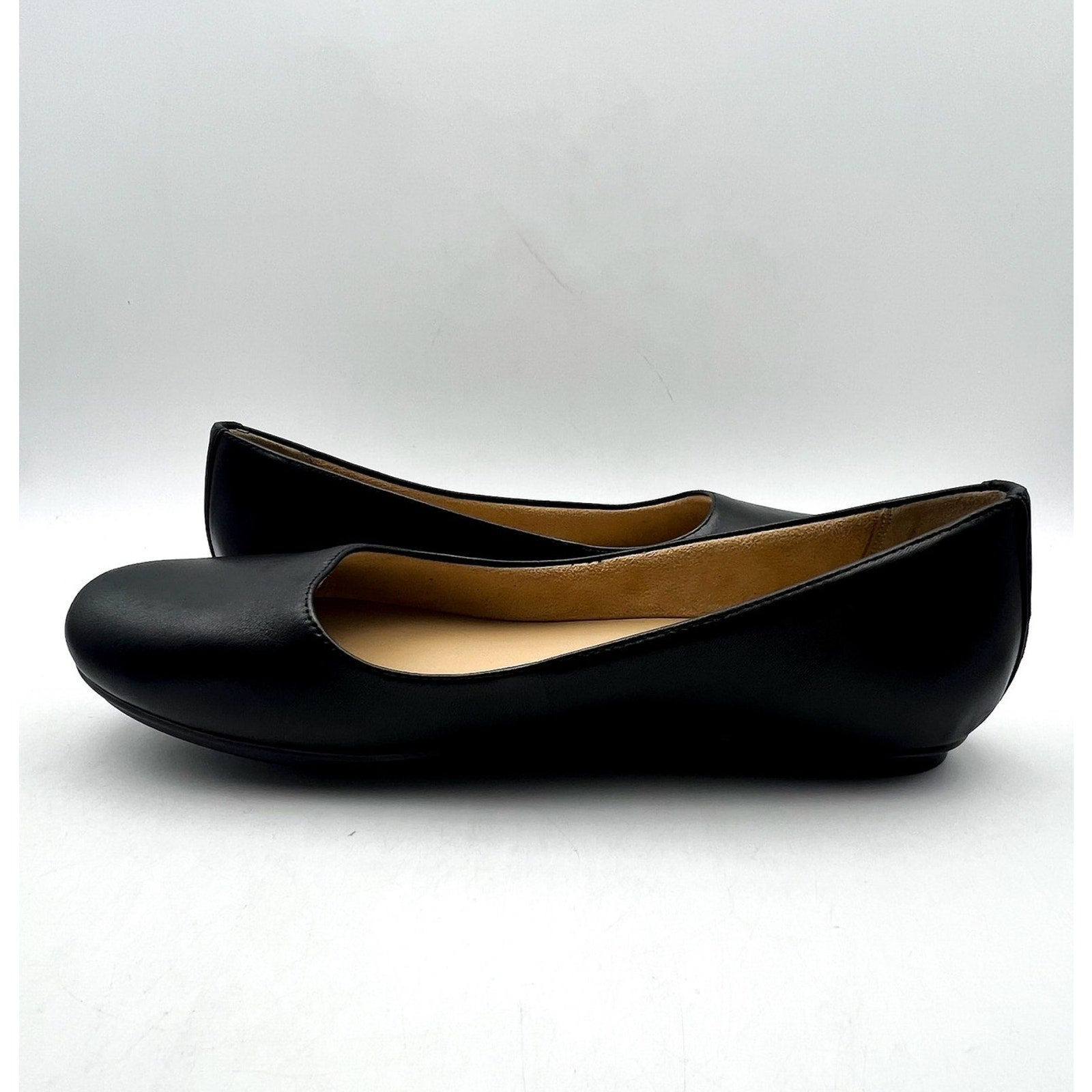 Naturalizer Womens Maxwell Ballet Flats US 7.5 Extra Wide WW Black Leather NIB