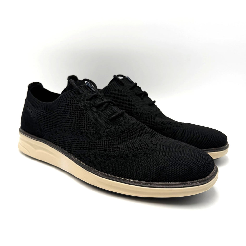 Vince Camuto Mens Hampt Wingtip Oxford Sneakers Size 11.5 Black Knit NIB