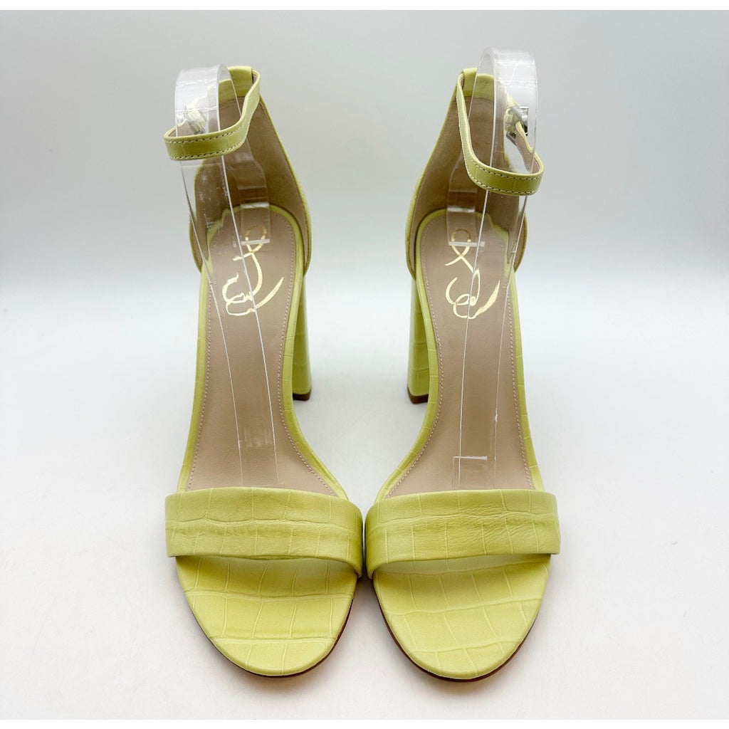 SAM EDELMAN Womens Yaro Dress Sandals Size 9.5M Kiwi Green Leather Heel NWOB