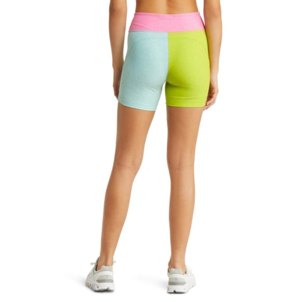 OUTDOOR VOICES Warmup 5" Shorts XS Bubblegum Pink Green Blue Colorblock NWT