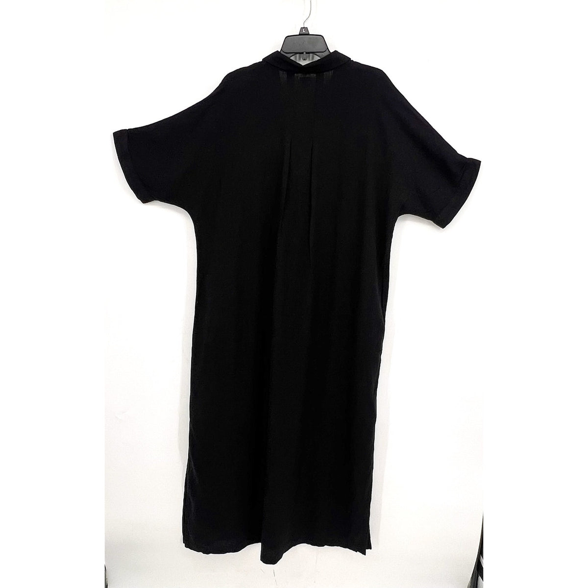 NIC + ZOE Women's Rumba Linen Devon Tunic Dress XL Black Elbow Sleeve NWT