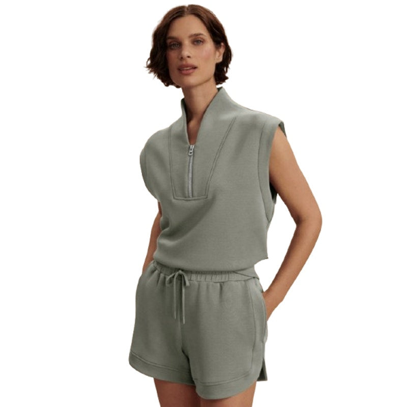 VARLEY Women's Loretta Half Zip Sweatshirt Small Green Shadow Panelled NWT