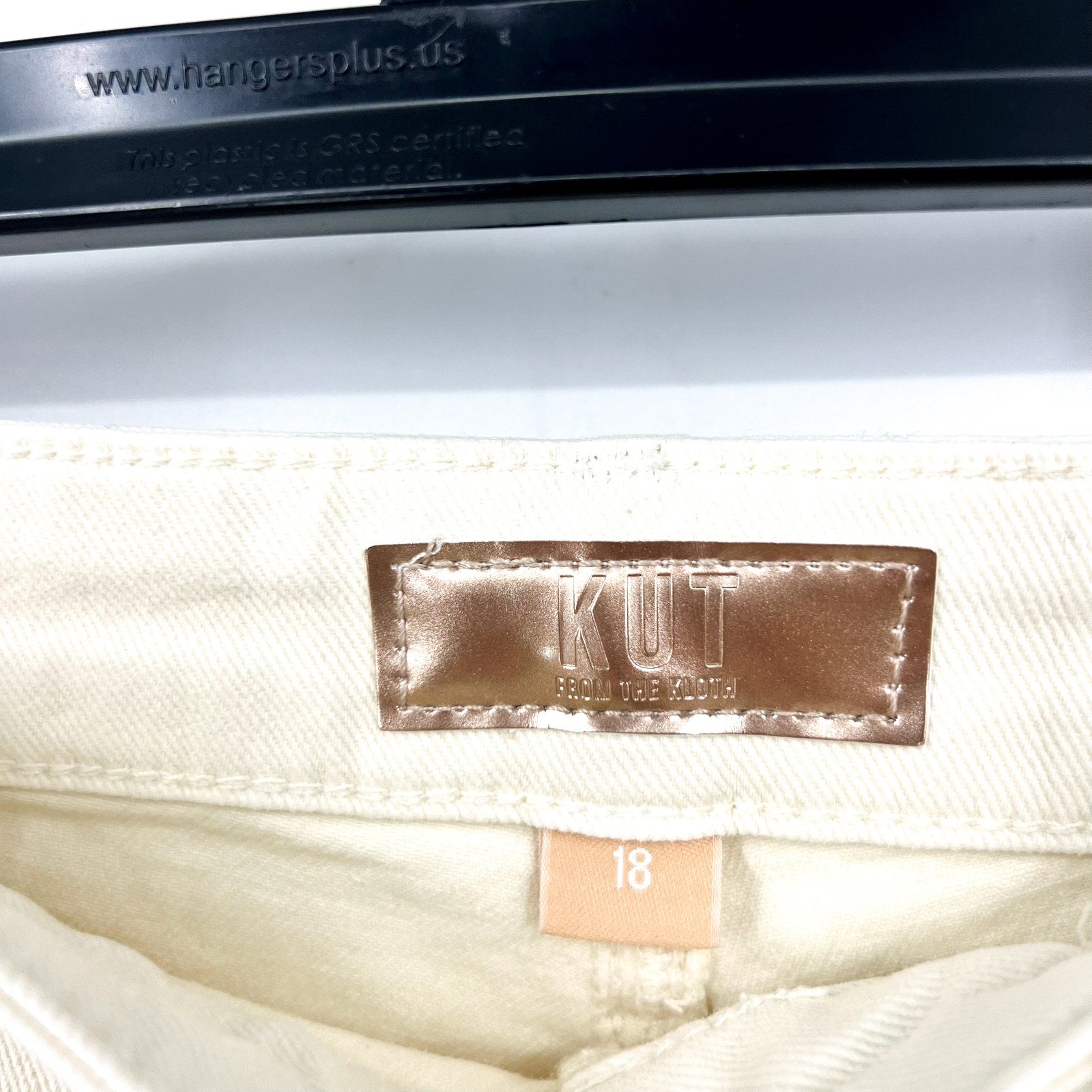 KUT FROM THE KLOTH Womens Charlotte Wide Leg Jeans Size 18 Cream Ecru NWT