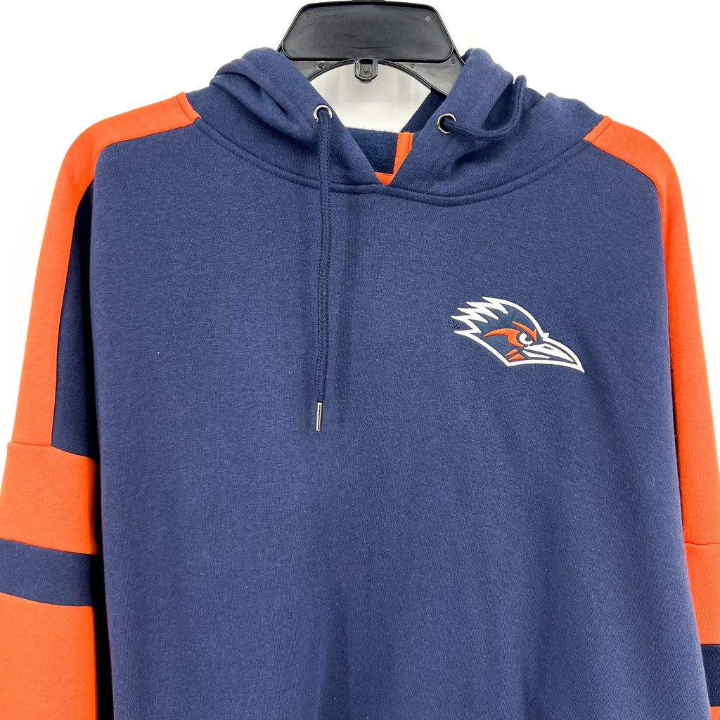 COLOSSEUM Womens UTSA Roadrunner Hoodie Large Navy Blue Orange Sweatshirt NWT