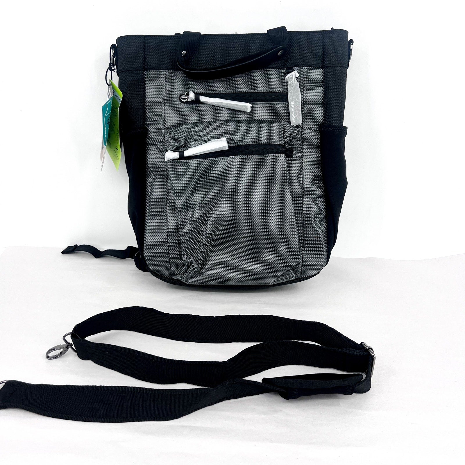 SHERPANI Soleil Anti-theft Convertible Backpack Tote Granite Gray Black RFID NWT