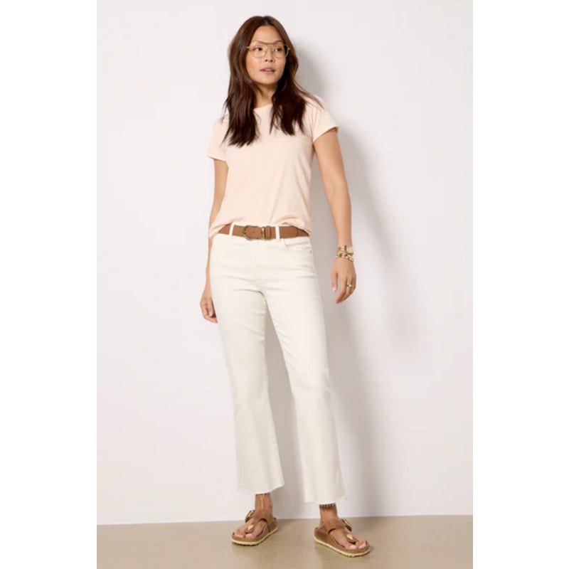KUT FROM THE KLOTH Kelsey Ankle Flare Jeans Size US 16 Ecru Cream Denim NWT