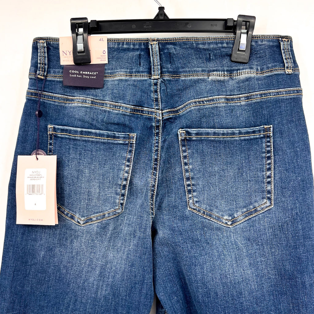 NYDJ Womens Major Wide Leg Capri Jeans Size 4 Long Serendipity Blue NWT