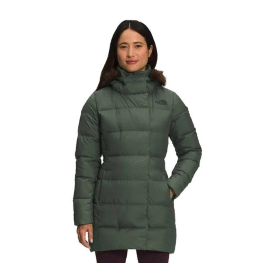 THE NORTH FACE Women’s New Dealio Down Parka Jacket XS Thyme Green Hood NWT