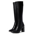 Franco Sarto Womens Katherine Knee High Boots Size 8 M WIDE CALF Black Heels NIB