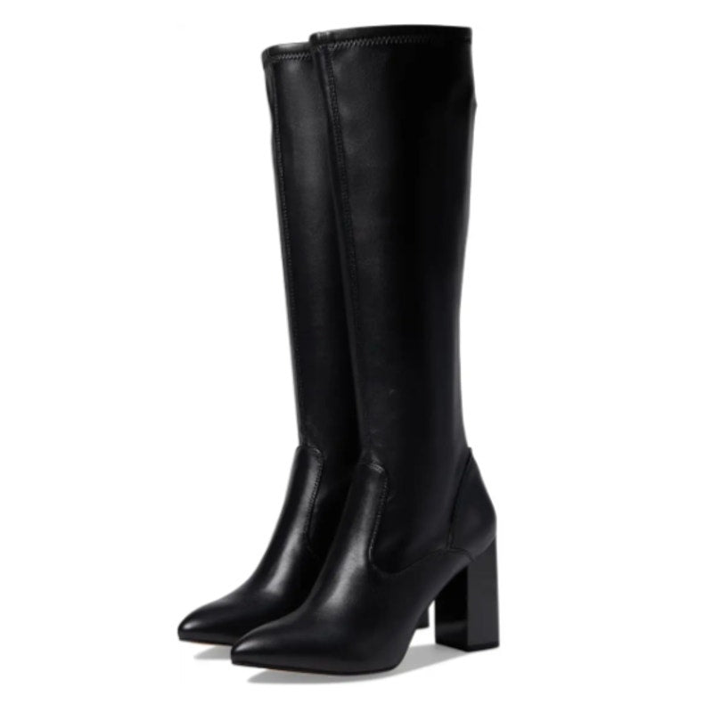 Franco Sarto Womens Katherine Knee High Boots Size 8 M WIDE CALF Black Heels NIB