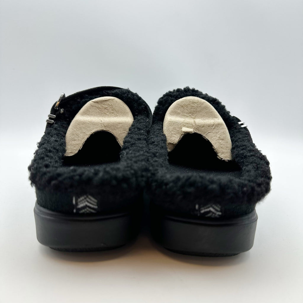 Bzees Womens Eternity Mules Size 10 M EU 41 Black Slip On Fleece Faux Fur NIB