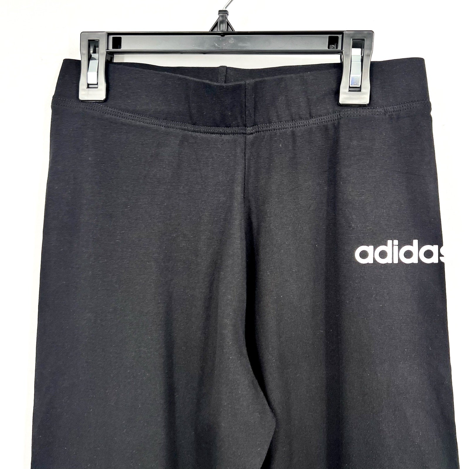 ADIDAS Women's Essentials Linear Leggings Medium Black White Logo NWT
