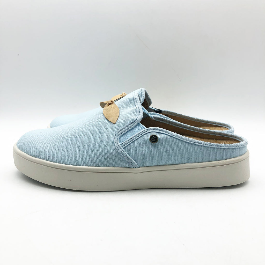 Spenco Womens Audrey Casual Slides 8 WIDE EU 38.5D Cool Blue Sneaker Mule NIB