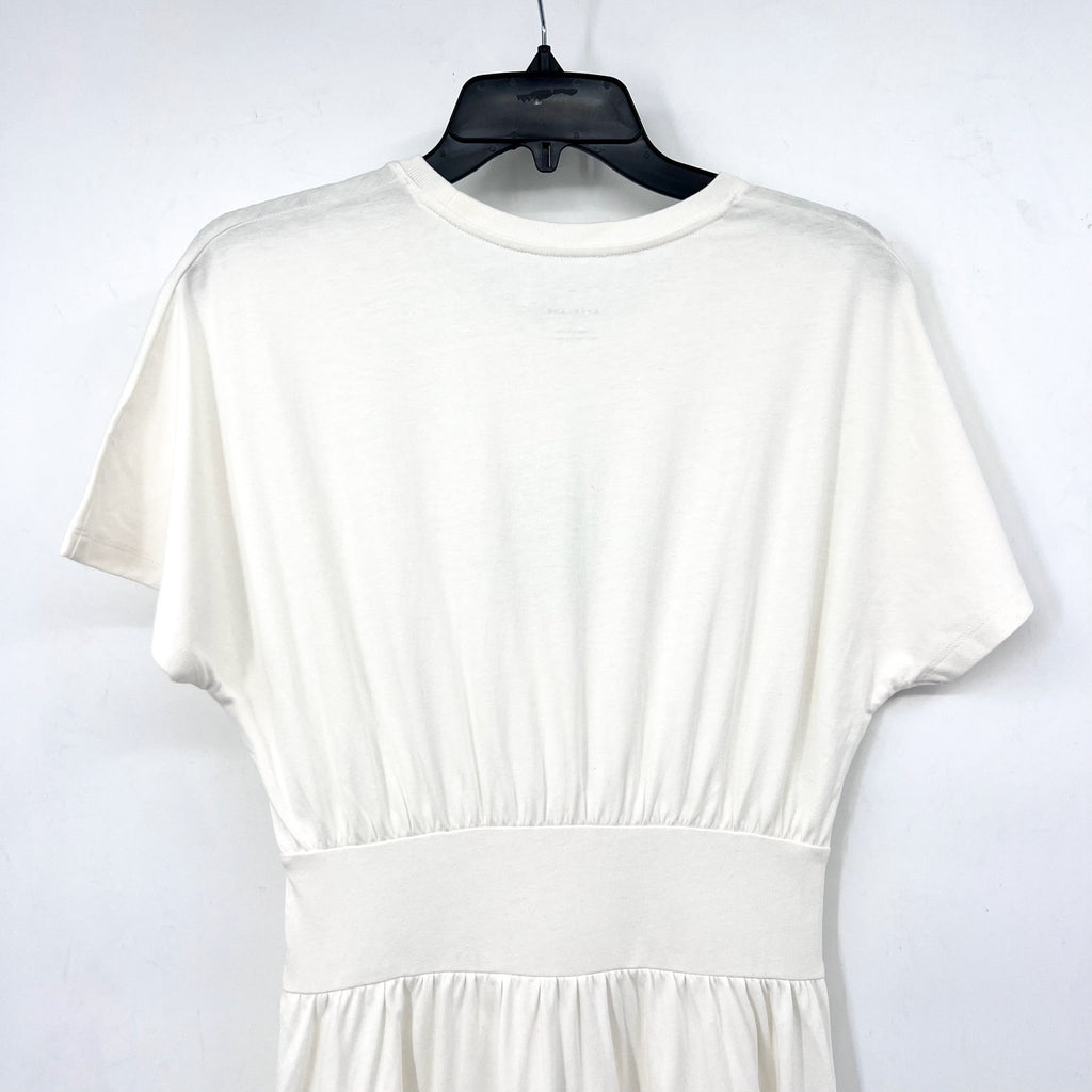 EVERLANE Women's The Organic Cotton Waisted Dress XS White Short Sleeve NWT