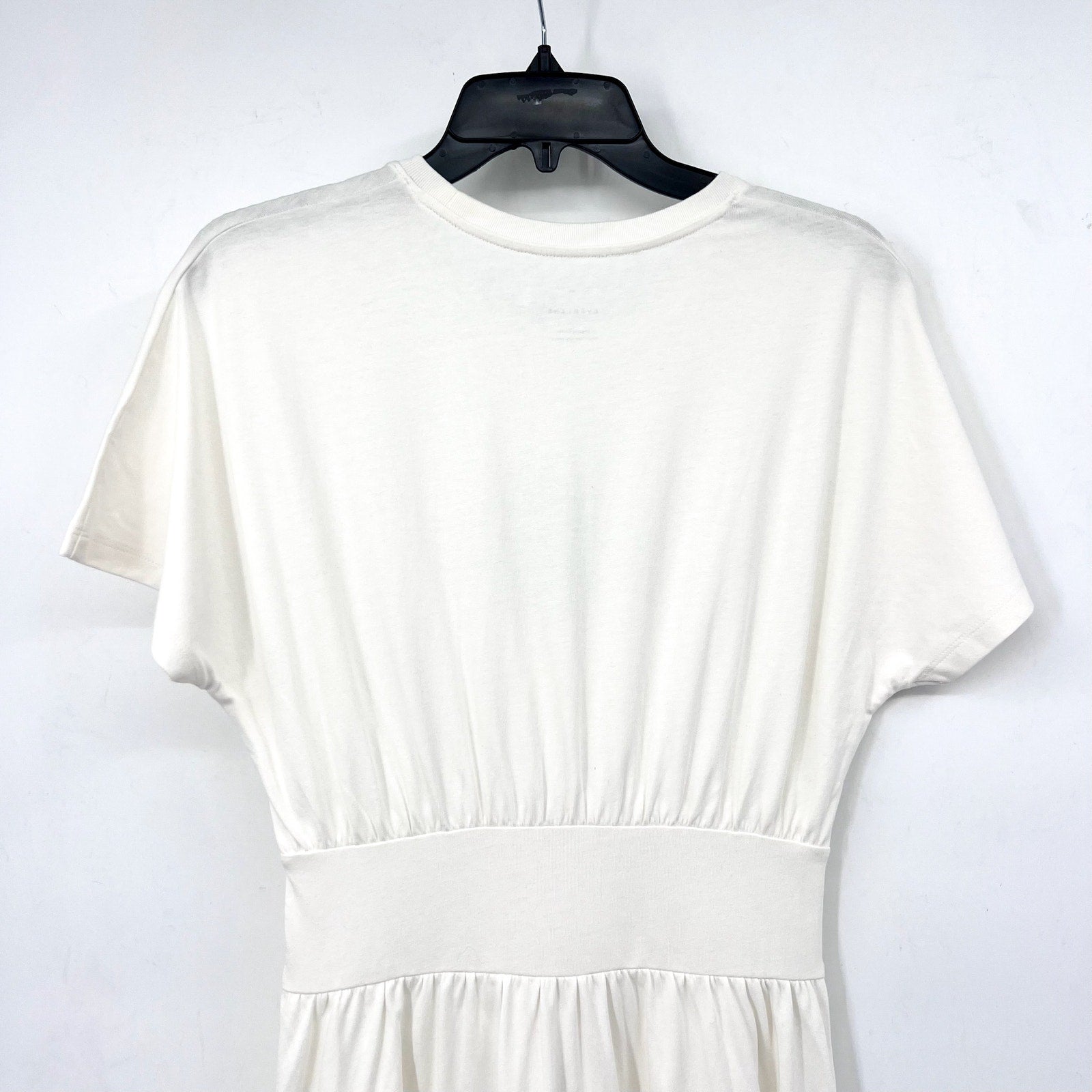 EVERLANE Women's The Organic Cotton Waisted Dress XS White Short Sleeve NWT
