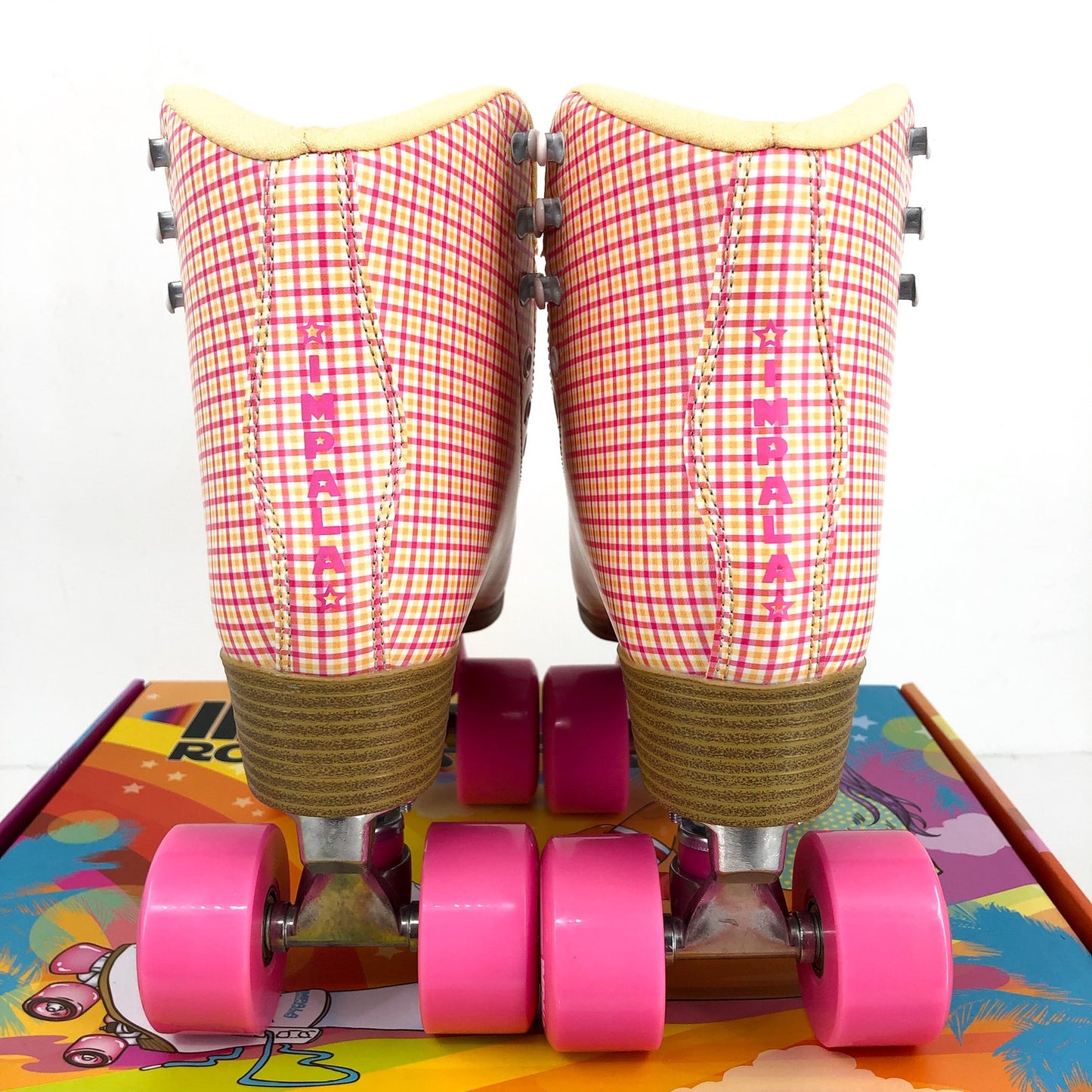 IMPALA Womens Roller Quad Skates US 6 EU 37 Pink Tartan NIB