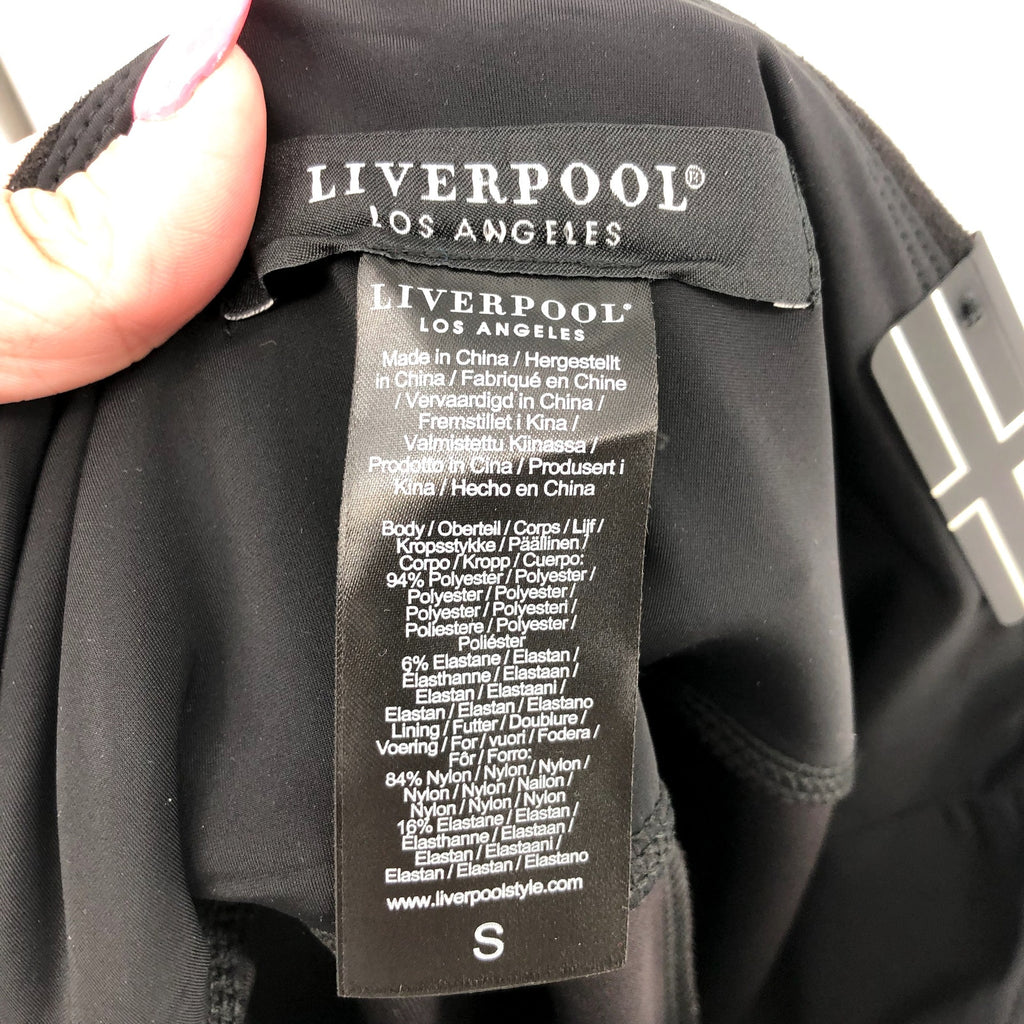 LIVERPOOL Women's Pearl Pull-On Faux Suede Flare Pants Small Black Stretch NWT
