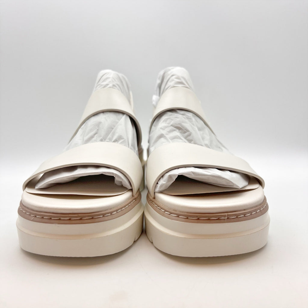 Naturalizer Womens Darry-Sling Sandals Size 9 White Leather Lug Sole NIB