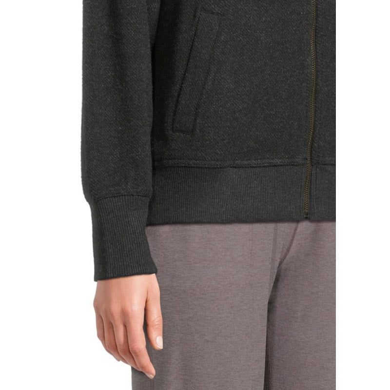 FAHERTY Legend Lounge Full Zip Sweatshirt Medium Heathered Black Twill NWT