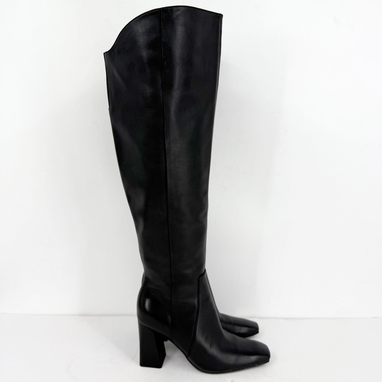 Naturalizer Womens Lyric Wide Calf Over the Knee Boots US 8 M Black Leather