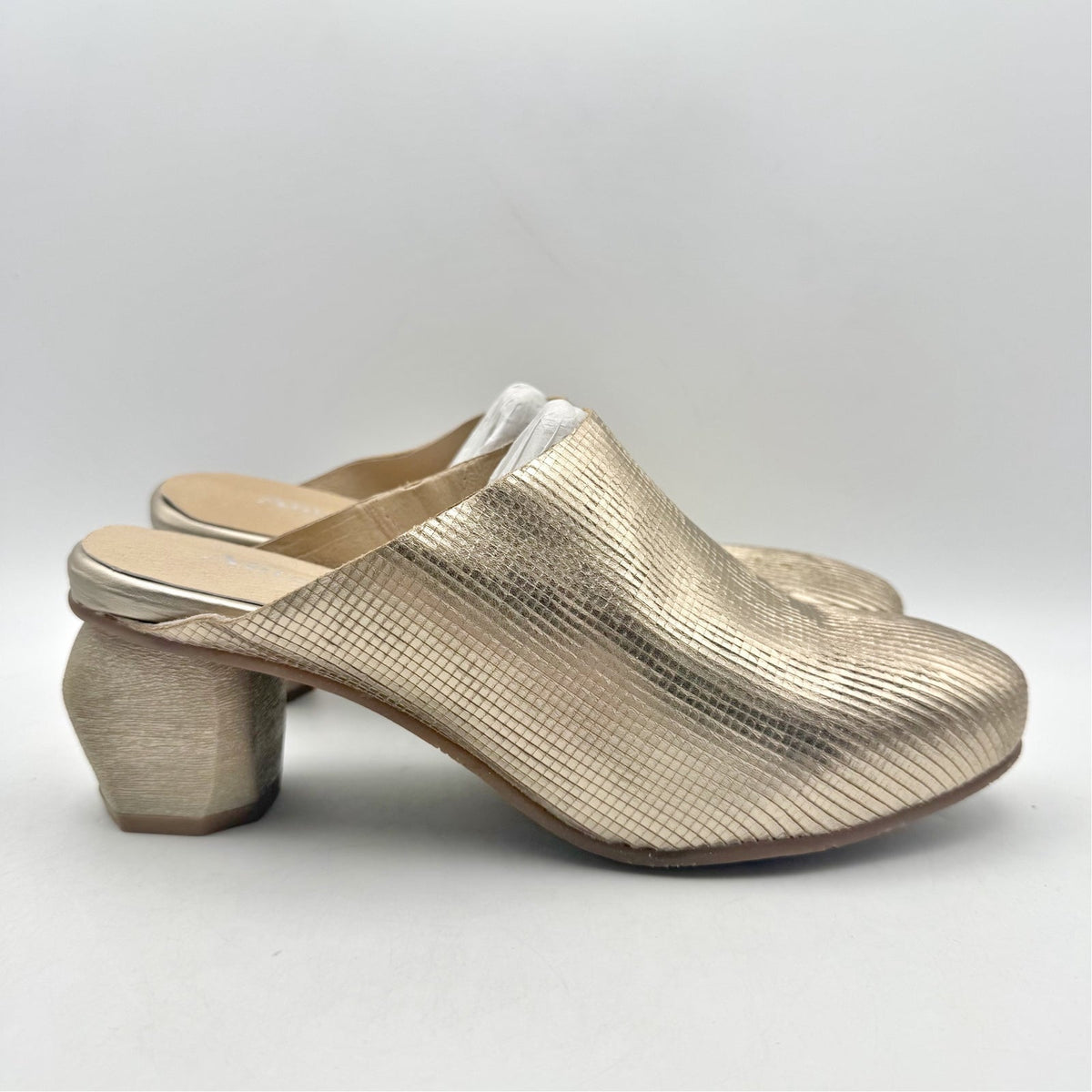Antelope Womens Penni Mule Heels EU 41 US 10-10.5 Gold Leather NWOB