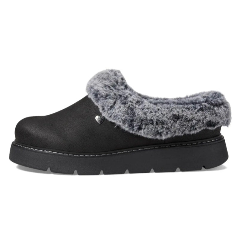 Bobs Skechers Womens Keepsakes Lite Slippers Size 5 EU 35 Black Vegan Suede NWOB