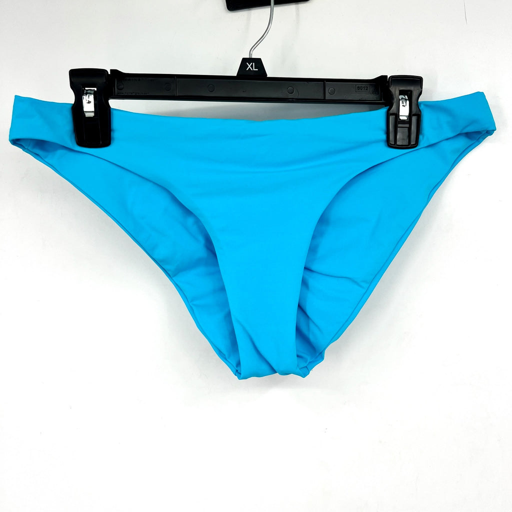BECCA Women's Garden of Eden Shirred Hipster Bikini Bottom Large Pool Blue NWT