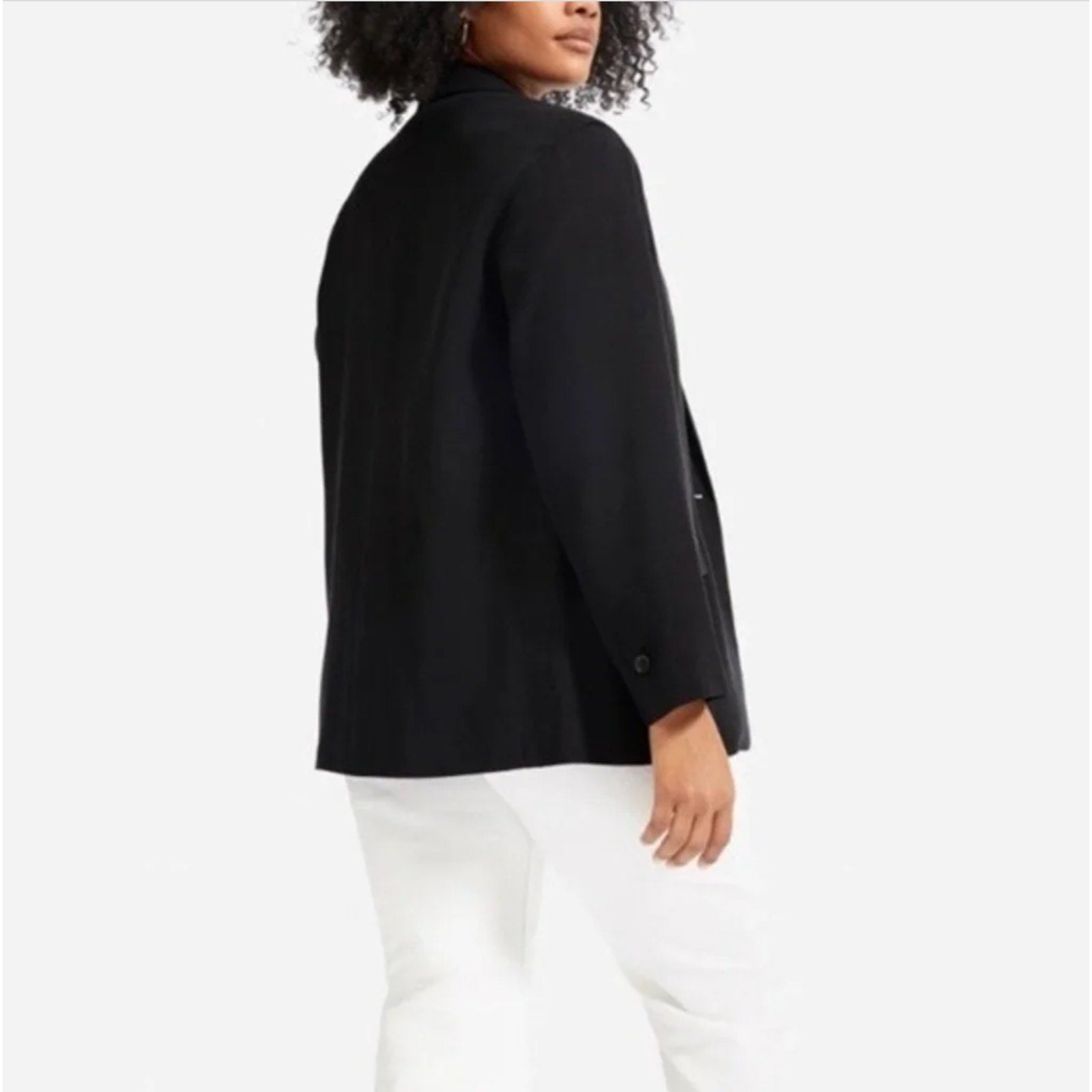 Everlane Womens The Easy Blazer Size 4 Black One Button NWT $128
