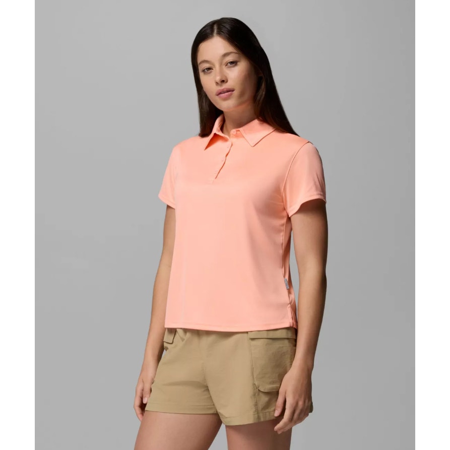 COLUMBIA Women's PFG Tidal Tee Polo Shirt Small Tiki Pink Short Sleeve NWT
