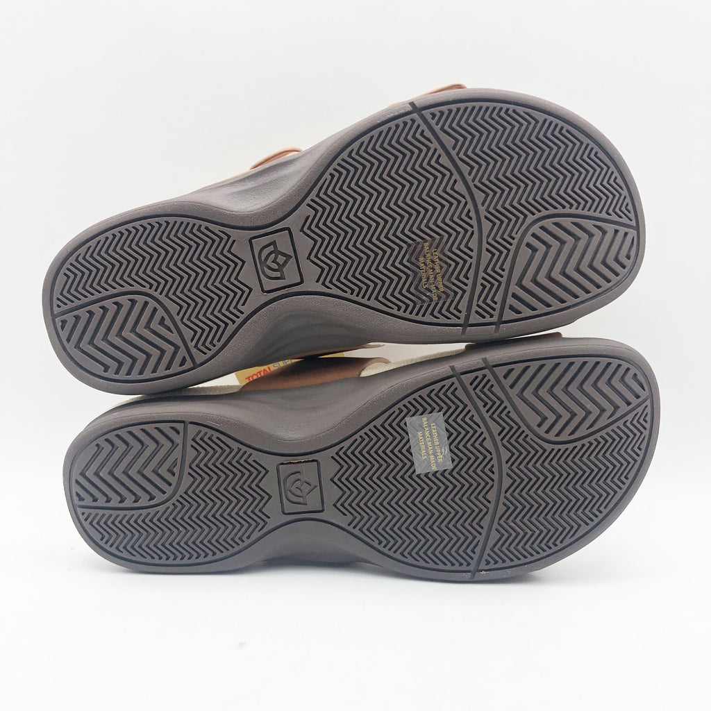 Spenco Womens Vista Slip On Sandals Size 7.5 Tan Saddle Leather APMA Comfort NIB