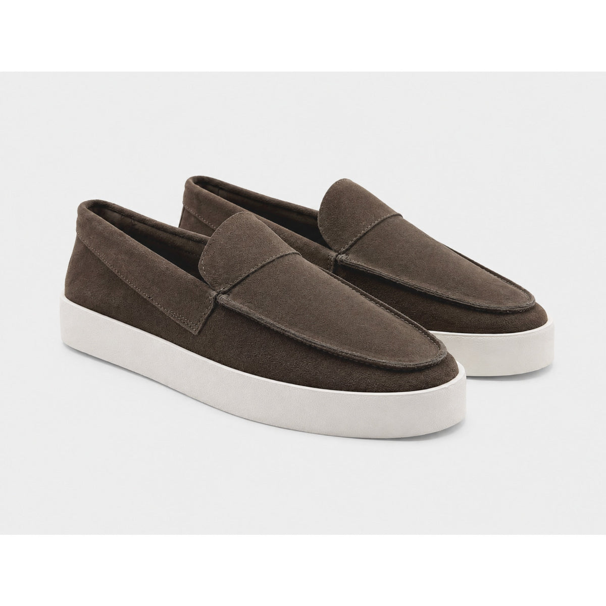 Saint Morta Men's Hemisphere Slip On Loafers Size 8 Brown White Suede NIB
