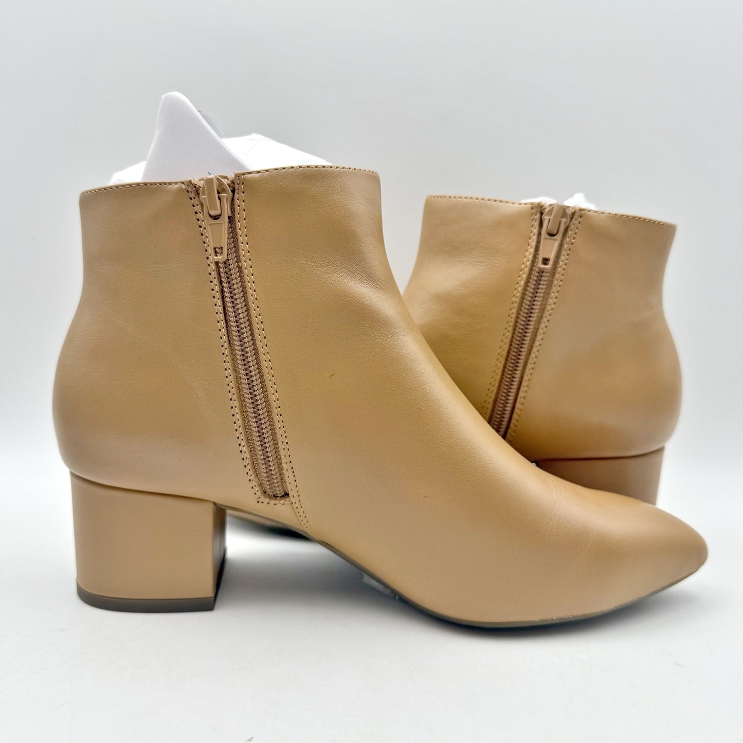 Rockport Womens Milia Block Bootie US 7 M EU 37.5 Tan Brown Leather NIB