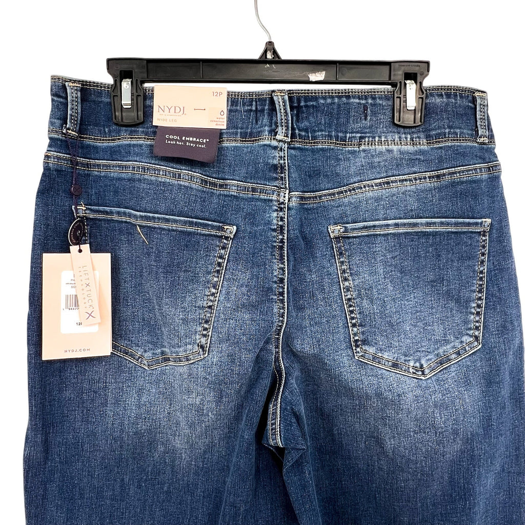 NYDJ Womens Major Wide Leg Capri Jeans 12 PETITE Serendipity Blue NWT