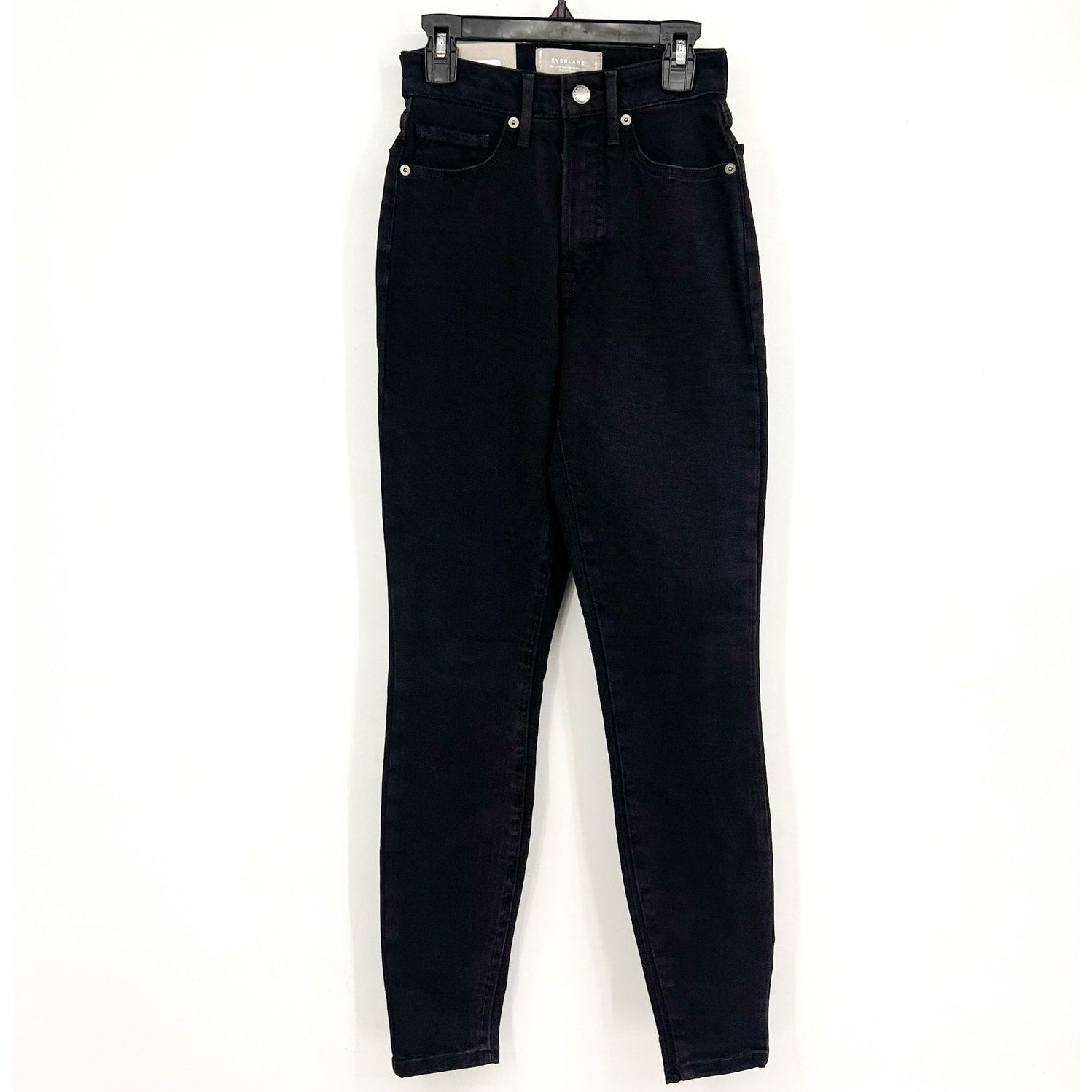 EVERLANE Women's The Way-High Curvy Skinny Jeans 25x28 US 0 Ash Black NWT