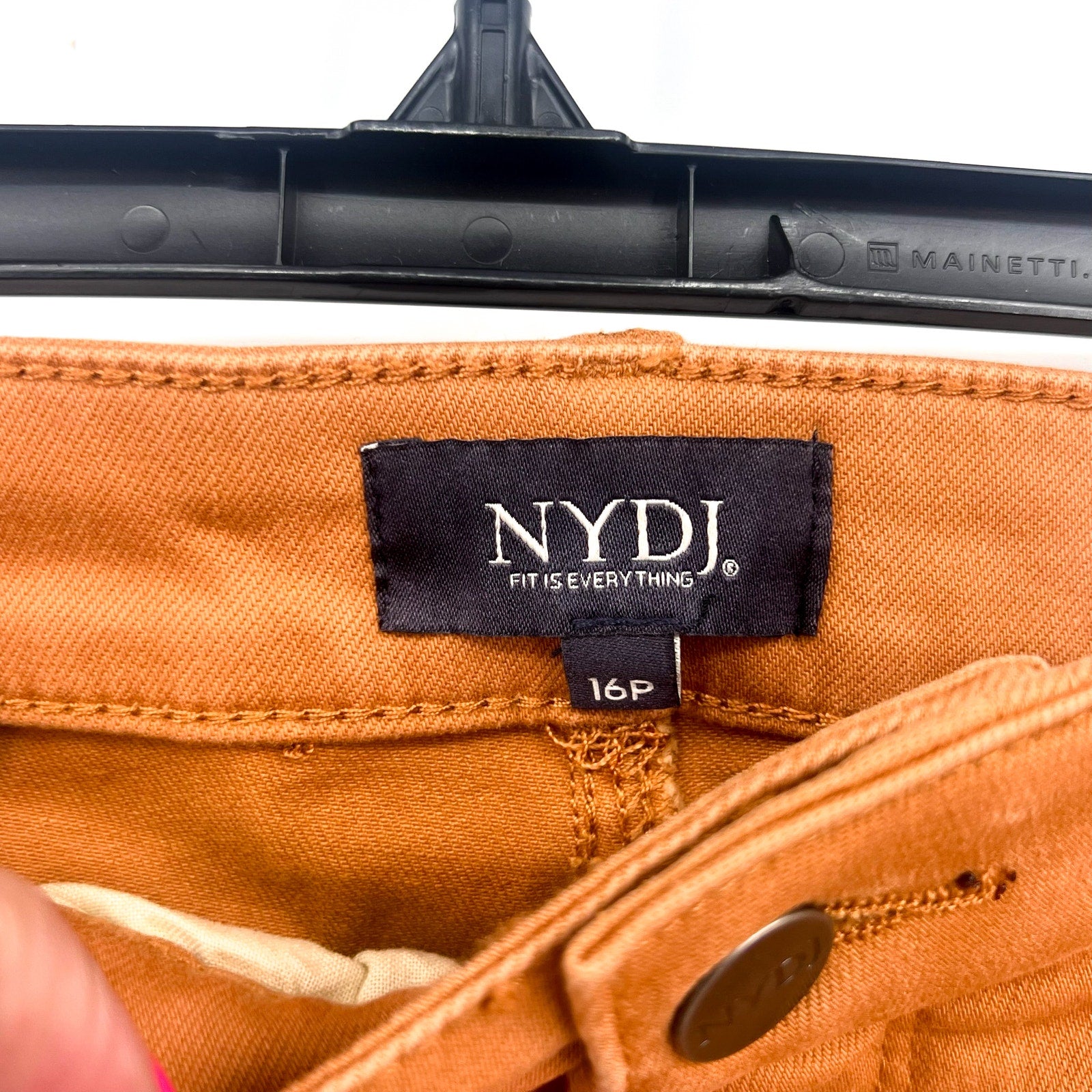 NYDJ Womens Margot Girlfriend Jeans Size 16 PETITE Rust Brown Straight Leg NWT