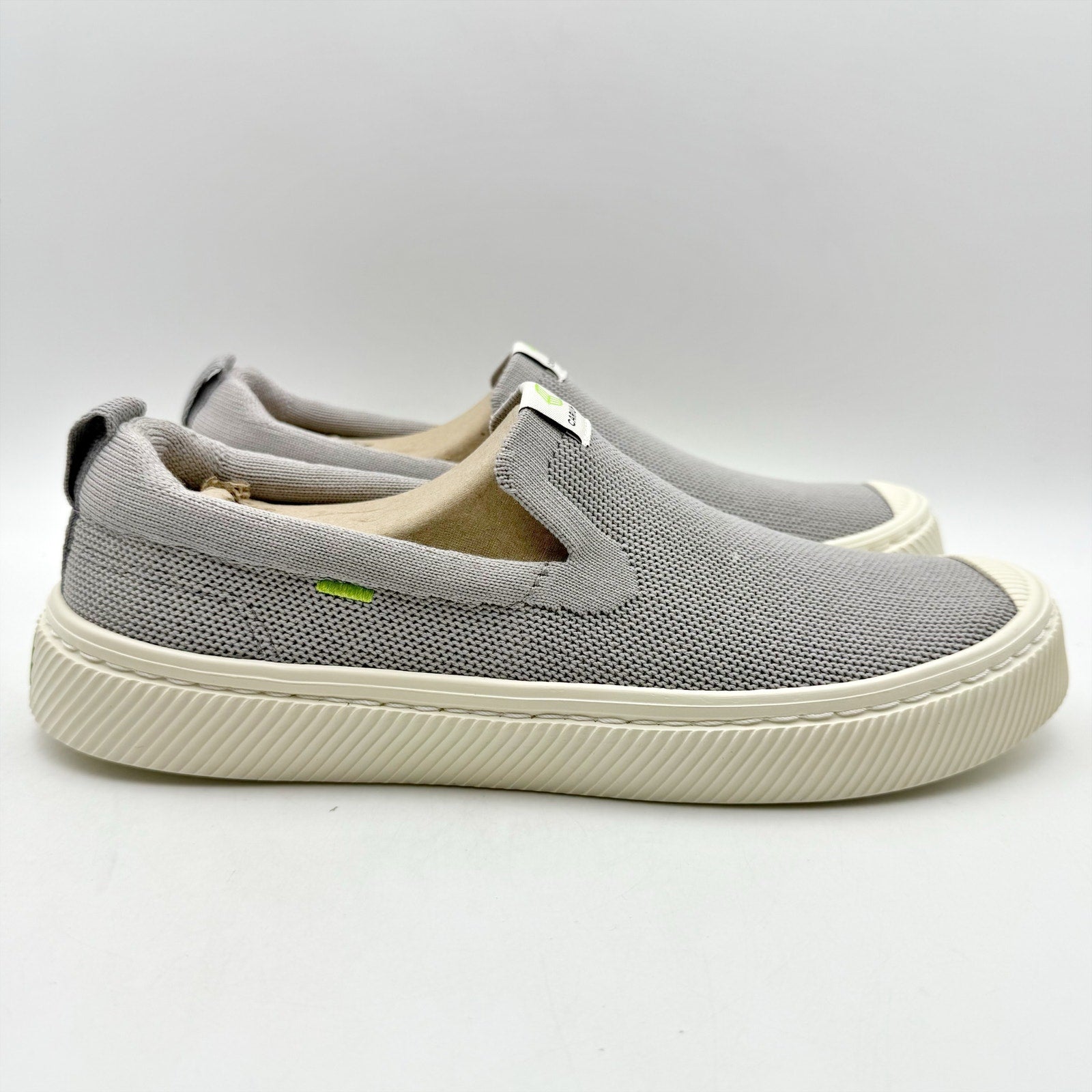 Cariuma Mens IBI Slip On Sneakers US 11.5 EU 45 Grey Knit Bamboo NIB